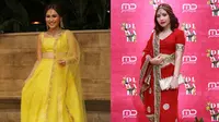 Seleb pakai baju sari India (Sumber: KapanLagi.com/Fimela.com)