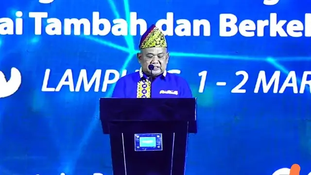 Sekretaris Jenderal Kementerian Perdagangan Suhanto dalam penutupan Rapat Kerja (Raker) perdagangan tahun 2023, di Bandar Lampung, Kamis (2/3/2022) malam.