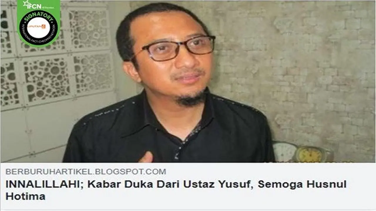Gambar Tangkapan Layar Kabar Hoaks Tentang Ustaz Yusuf Mansur