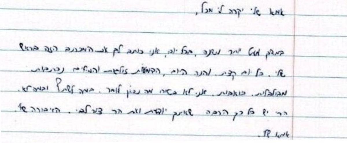 Surat yang ditinggalkan mantan pilot angkatan udara Israel sebelum bunuh diri.