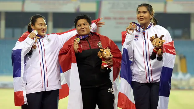 Foto: Maaf Nih Thailand, Kali ini Tolak Peluru Indonesia yang Raih Emas di SEA Games 2021