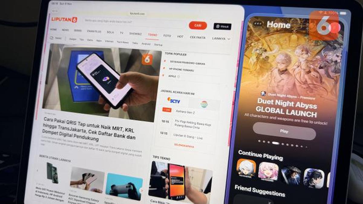 Fitur Slide Over di iPadOS 26.1 (Liputan6.com/ Yuslianson)