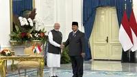 Prabowo Sambut Kunjungan Kenegaraan PM India di Istana Merdeka