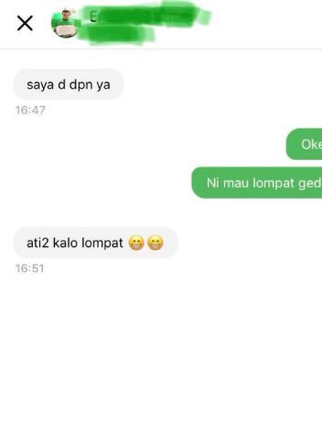 Chat driver ojol dan penumpang