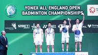 Ganda putra Indonesia, Marcus Fernaldi Gideon/Kevin Sanjaya Sukamuljo, harus menerima kenyataan hanya menjadi runner-up di All England 2020. Sementara gelar juara ganda putra diraih pasangan Jepang, Hiroyuki Endo/Yuta Watanabe, (Istimewa)