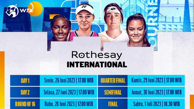 Jadwal Live Streaming WTA Rothesay International 2023 di Vidio, 26 Juni - 1 Juli 2023