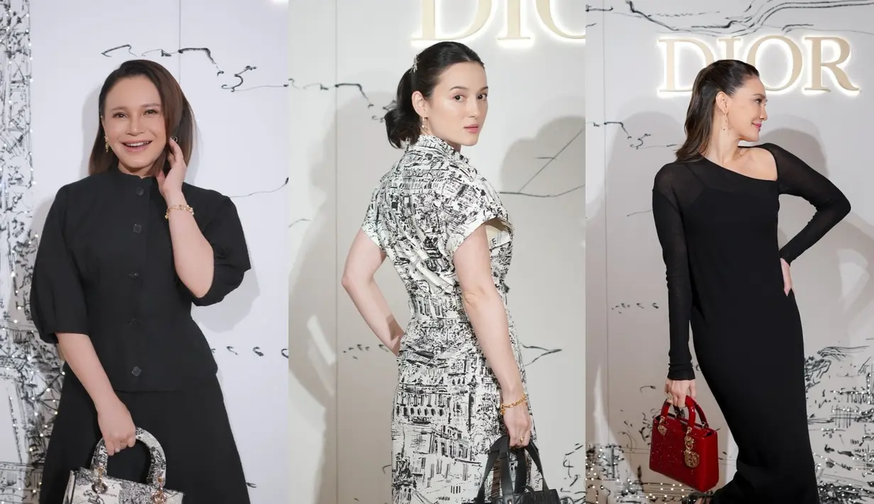 Rossa, Luna Maya, dan Julie Estelle tampil dengan gaya mahal saat hadiri acara Dior di Jakarta. [@lunamaya @julstelle @lunamaya]