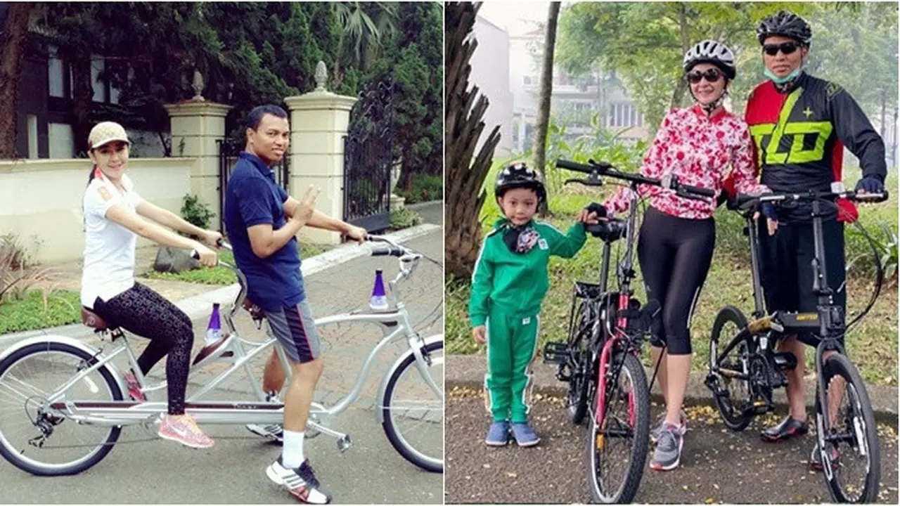 7 Momen Seru Uut Permatasari dan Keluarga saat Gowes Bareng