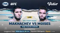 Link Live Streaming UFC Fight Night : Islam Makhachev vs Thiago Moises di Vidio, Minggu 18 Juli 2021. (Sumber : dok. vidio.com)