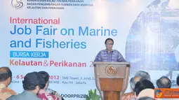 Citizen6, Jakarta: Menteri Kelautan dan Perikanan Sharif C. Sutardjo membuka &quot;International Job Fair on Marine and Fisheries 2012&quot; di Jakarta pada, Selasa (4/9). (Pengirim: Efrimal Bahri)