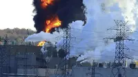 Kebakaran kilang minyak Irving Oil di Kanada. Dok: Jordan Mcwilliams