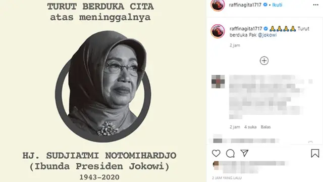 7 Ucapan Duka Selebriti Atas Meninggalnya Ibunda Presiden Joko Widodo