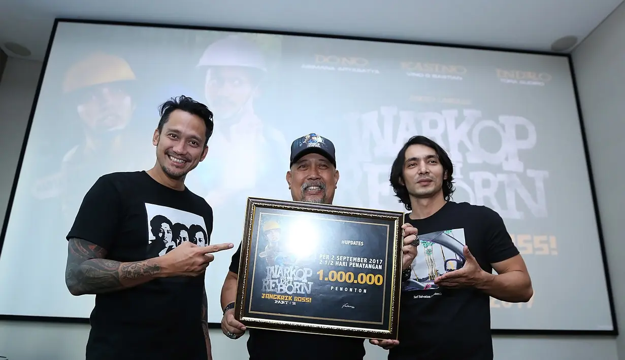 "Warkop DKI Reborn berhasil menjadi bagian sejarah perfilman Indonesia. Harus diakui Warkop DKI memang berhasil menyentuh hati masyarakat Indonesia dan sebagai bagian dari keluarga Warkop DKI Reborn," ujar Abimana pemeran Dono.(Bambang E. Ros/Bintang.com)