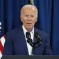 Biden juga terus mendapat pengarahan dari para pejabat mengenai kondisi Trump maupun penanganan kasus ini.  (AP Photo/Manuel Balce Ceneta)