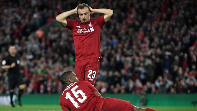 Laju Liverpool di Piala Liga Inggris 2018-2019 harus terhenti di babak ketiga setelah takluk 1-2 dari Chelsea. (AFP/Paul Ellis)