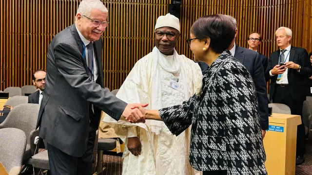 Menteri Luar Negeri Republik Indonesia (Menlu RI) Retno Marsudi dalam pertemuan tingkat Menteri di Sidang Umum Majelis PBB ke-79, New York, AS, Kamis (26/9/2024). (Dok. Kemlu RI)