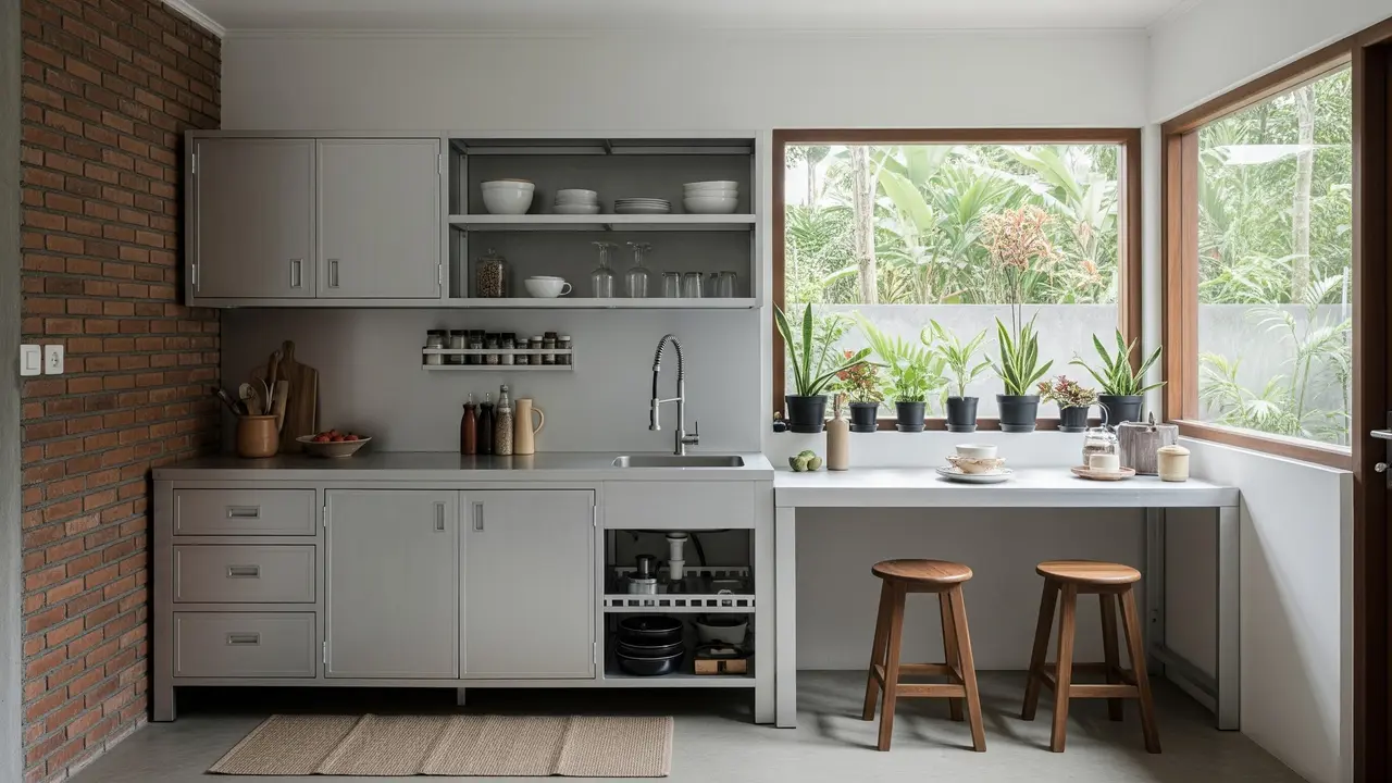 Model Lemari Dapur Aluminium Minimalis