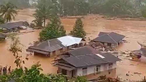 Rumah Terdampak banjir di Sibolga Tapanuli Tengah Sumatera Utara