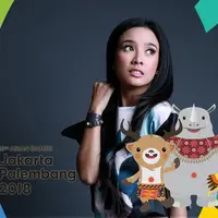 Dhea Ananda memberikan dukungan dan doa untuk para atlet pencak silat yang akan bertanding hari ini.