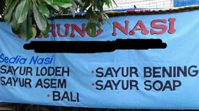 6 Tulisan Soap Nyeleneh di Gerobak Jualan Ini Bikin Gagal Paham