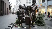 Monumen penyelamatan anak-anak Nazi via kereta Kindertransport di Jerman (AP/Markus Schreiber)