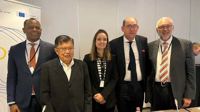 Wakil Presiden ke 10 dan 12 Indonesia, M. Jusuf Kalla (JK), di konferensi tentang perdamaian dunia pada European Resources For Mediation Support, di Kota Brussel, Belgia. (Dok Tim Jusuf Kalla)
