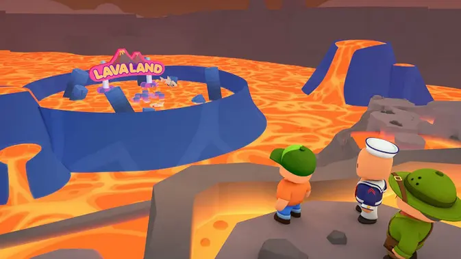 Peta baru Lava Land yang hadir di update terkini Stumble Guys. (Dok: Stumble Guys).