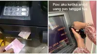 Momen Apes Ambil Uang di ATM. (Sumber: Instagram/meme.wkwk dan TikTok/chocholatosbaru)