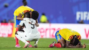 FOTO: Kolombia Menang Tipis dan Lolos ke Babak 16 Besar