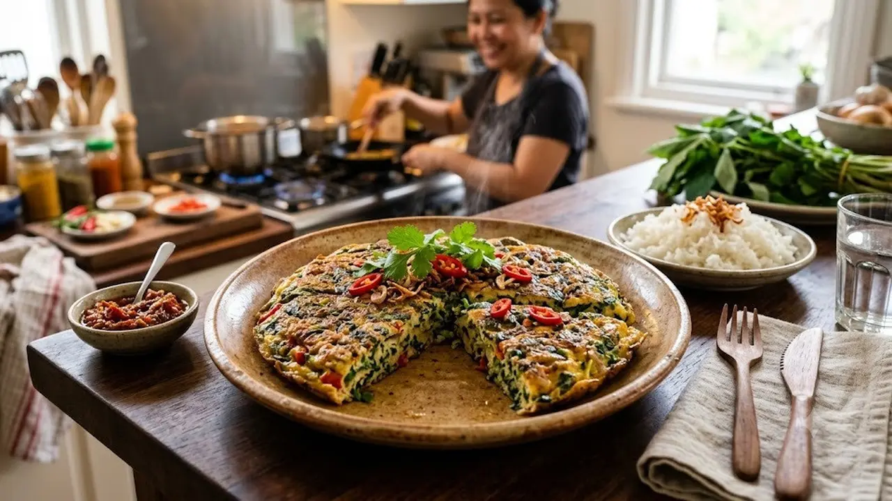 Resep Telur Dadar Daun Singkong (AI Generated)