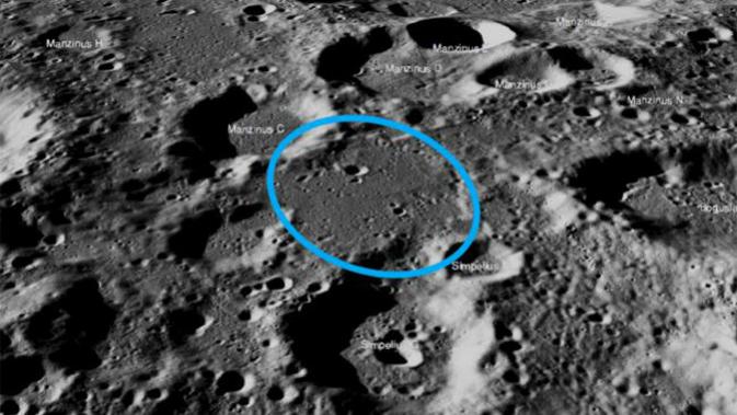 Foto yang dirilis NASA menunjukkan kemungkinan area jatuhnya wahana pendarat Bulan (moon-lander) India, Vikram (sumber: NASA Goddard Flight Center)