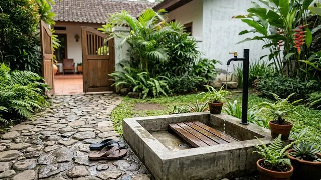 Desain Tempat Cuci Kaki Outdoor