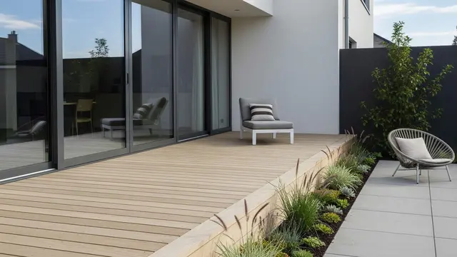 Desain Teras Belakang Minimalis dengan Taman Mini