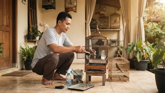 Cara Membersihkan Sangkar Burung