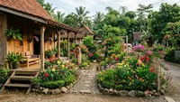 11 Inspirasi Halaman Rumah Kampung dengan Kebun Bunga, Cantik Penuh Warna