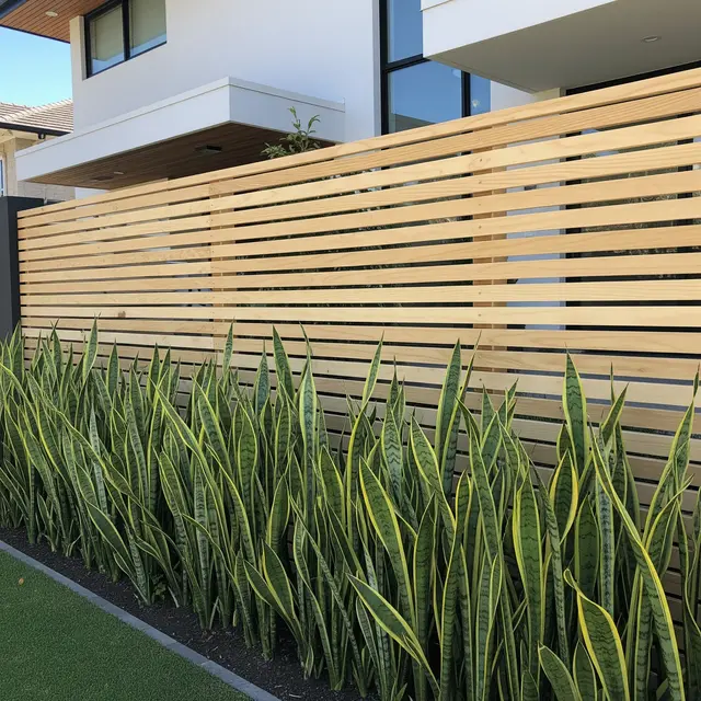 Model Pagar Kayu dengan Tanaman Hijau Bebas Ular (Image by Gemini AI)