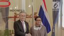 Menteri Luar Negeri Retno Marsudi (kanan) menerima kunjungan Menteri Luar Negeri Thailand Don Pramudwinai (kiri) di Gedung Pancasila, Kementerian Luar Negeri, Jakarta, Rabu (13/3). (Liputan6.com/Faizal Fanani)