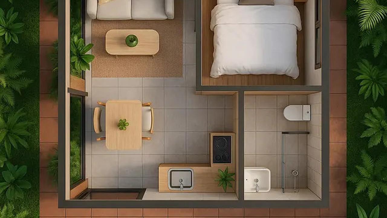 6 Inspirasi Desain Rumah 5x5 Meter dengan 1 Kamar Tidur
