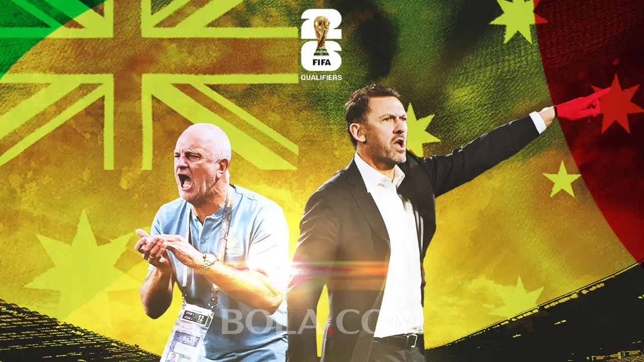 Kualifikasi Piala Dunia 2026 - Logo Australia, Graham Arnold dan Tony Popovic