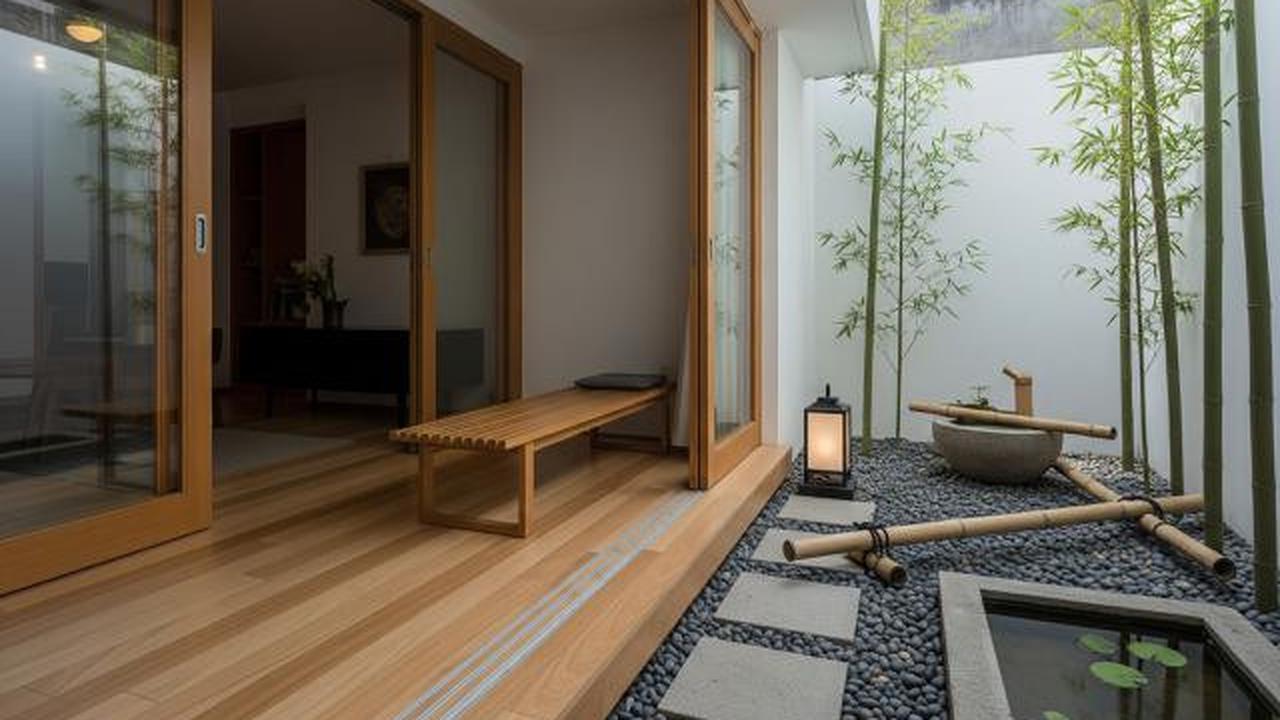 Teras Ala Jepang (Engawa) dengan Pintu Geser Kaca/Desain Rumah Kecil tapi Punya Teras Lega yang Cozy untuk Santai (Sumber: gemini.com)