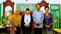Calon wakil presiden Ma'ruf Amin bertemu Sri Sultan Hamengkubuwono X di Komplek Keraton Yogyakarta.