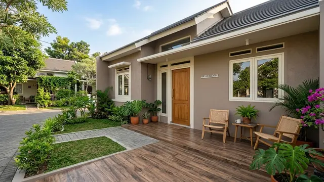 Warna Cat Rumah yang Cocok Dipadukan dengan Lantai Motif Kayu/AI Generated