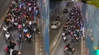 Viral Pemotor Blokade Jalan Bikin Resah Warga Bandar Lampung