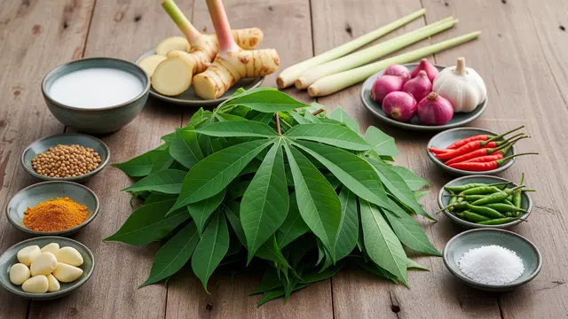 Resep Daun Ubi Tumbuk Khas Medan (AI Generated)