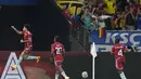 Gol masing-masing dicetak oleh Luis Diaz dan eksekusi penalti Juan Cuadrado.  (AP Photo/Martin Meissner)