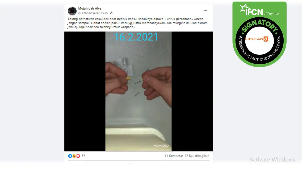 Klaim kapsul berisi paku