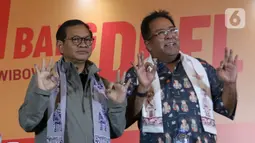 Pramono Anung-Rano Karno angkat suara usai unggul sementara berdasarkan hasil hitung cepat atau quick count dari sejumlah lembaga survei di Pemilihan Gubernur DKI Jakarta 2024. (Liputan6.com/Herman Zakharia)