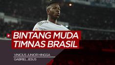 Berita motion grafis 7 bintang muda Timnas Brasil, salah satunya Vinicius Junior.