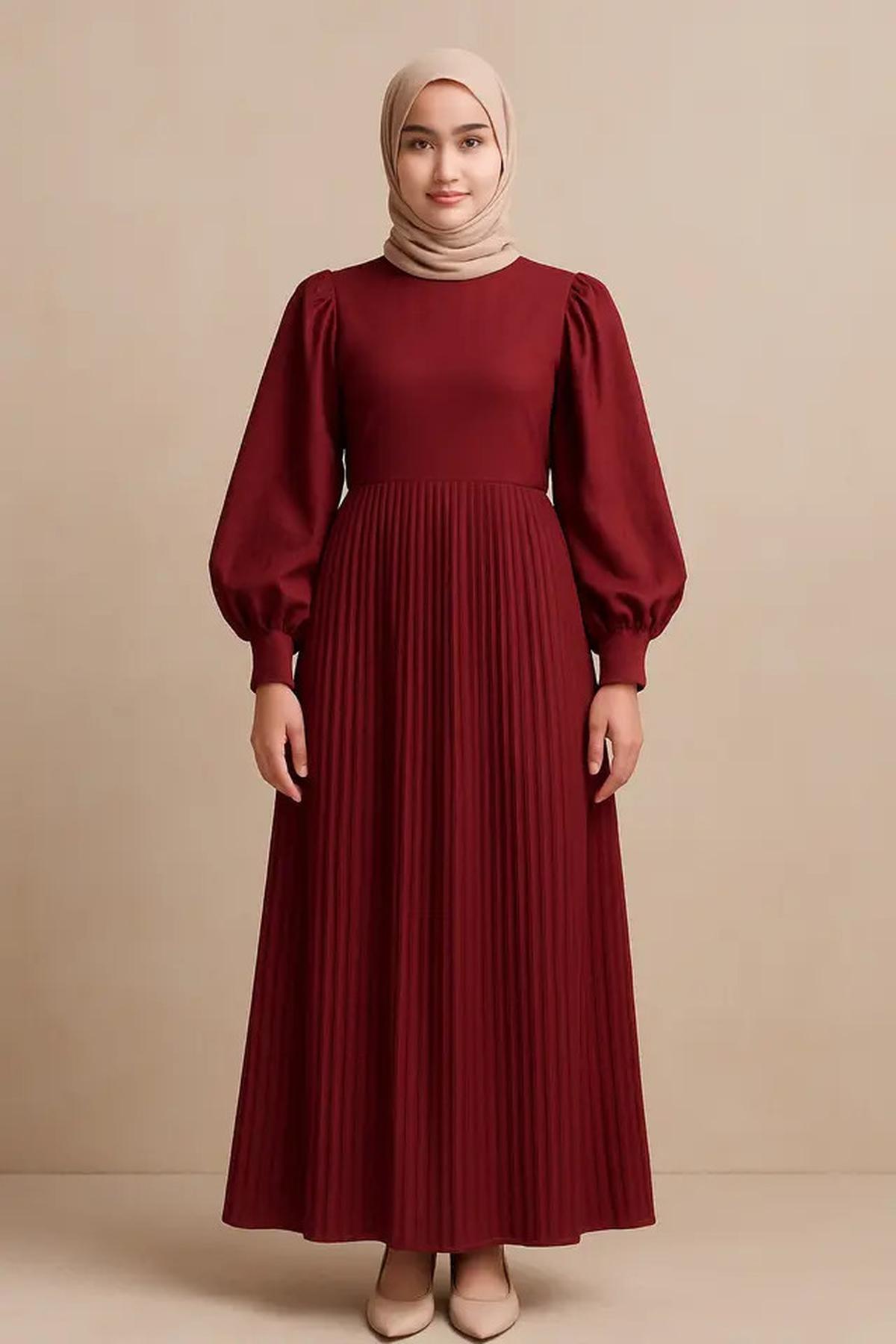 7 Model Gamis Kombinasi Plisket untuk Outfit Sehari-hari
