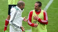 Pep Guardiola dan Franck Ribery ketika masih di Bayern Muenchen (Reuters)